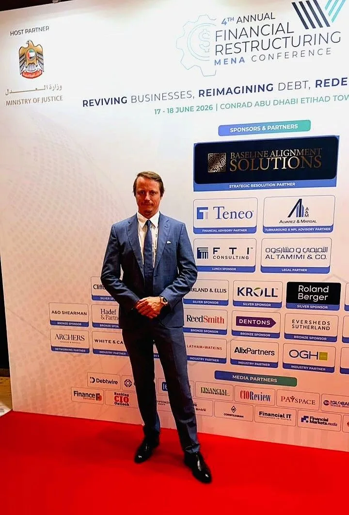 Rus Kolinko, Managing Partner of Archers, at the 4th Annual Financial Restructuring MENA Conference in Abu Dhabi
